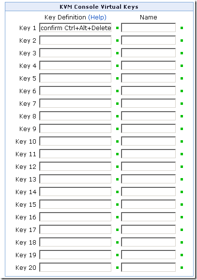 KVM Console Virtual Keys